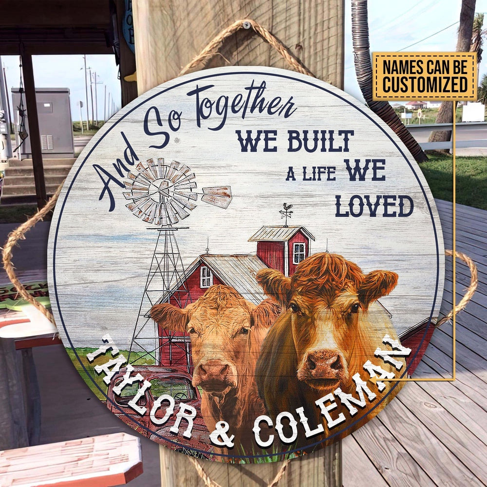 Personalized Red Angus And so together we built a life we loved Wooden Sign, Farm Wood Sign, Farm House Wood Signs