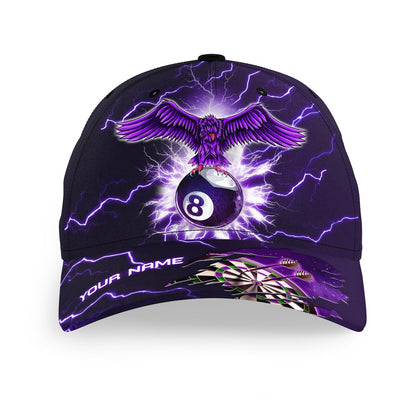 Personalized Thunder Purple Eagle Baseball Dart Hats Custom Top Hat Darts For Dart Teams, Darts Team Cap Hats