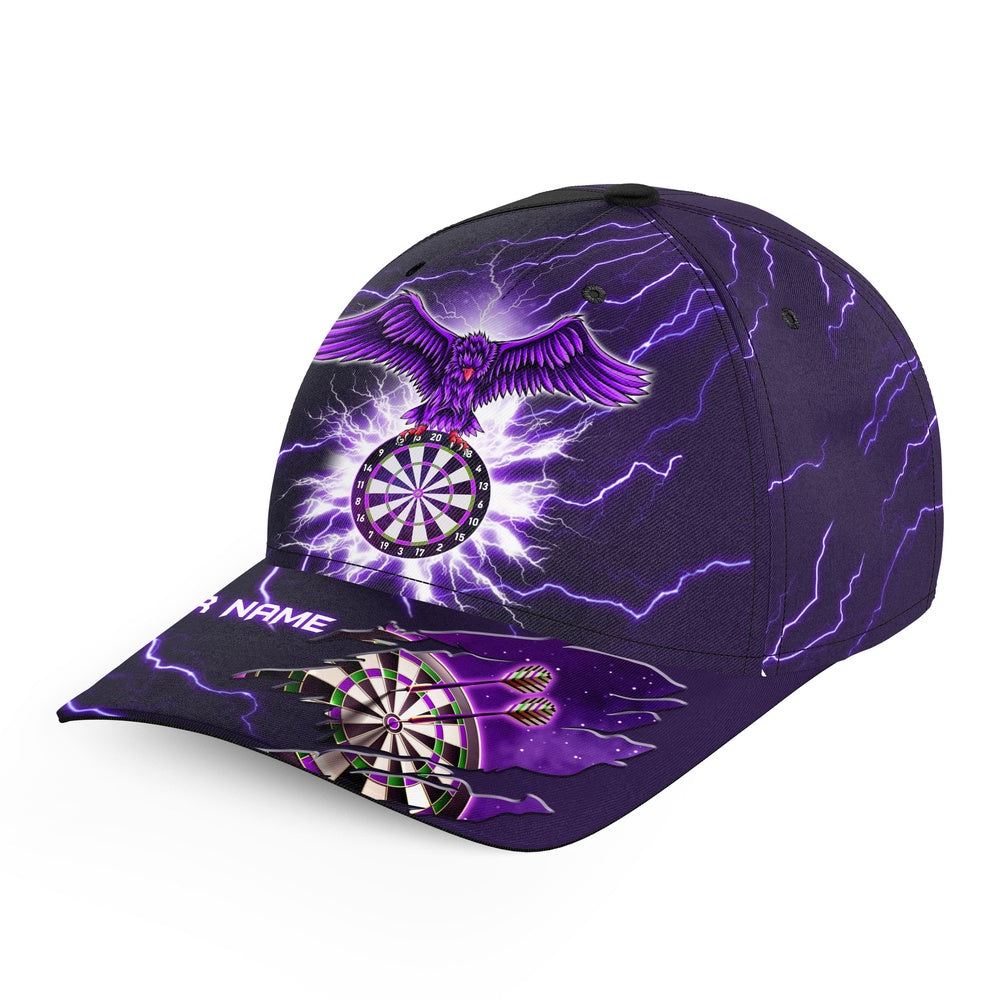Personalized Thunder Purple Eagle Baseball Dart Hats Custom Top Hat Darts For Dart Teams, Darts Team Cap Hats