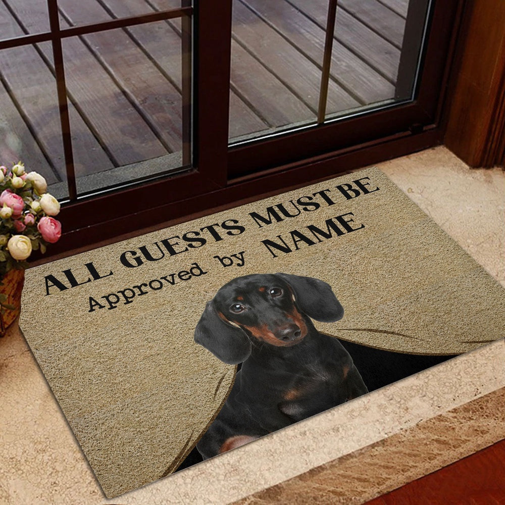 Personalized Welcome Doormat, All Guests Must Be Approved By Dog Welcome Doormat, Custom Name Pets Home Decor Door Mat