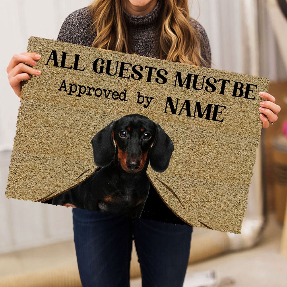 Personalized Welcome Doormat, All Guests Must Be Approved By Dog Welcome Doormat, Custom Name Pets Home Decor Door Mat