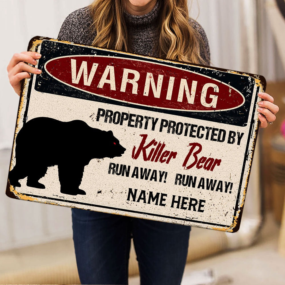 Personalized Welcome Doormat, bear wild animal halloween funny Welcome Doormat, Custom Name Pets Home Decor Door Mat