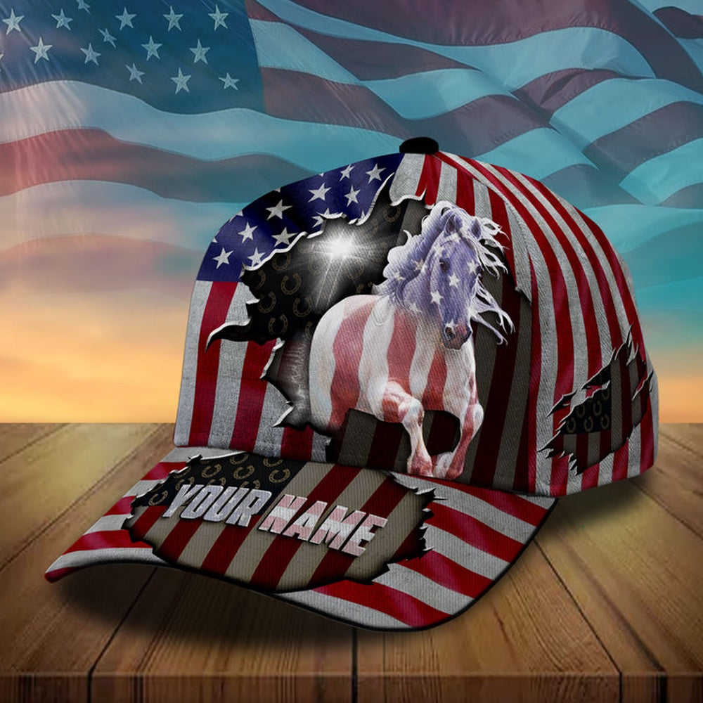 Personalized cracked Us flag horse cross american flag cap, Farmer Cap, Cap For Farmers, Best Farm Hat, Farm Use Hat
