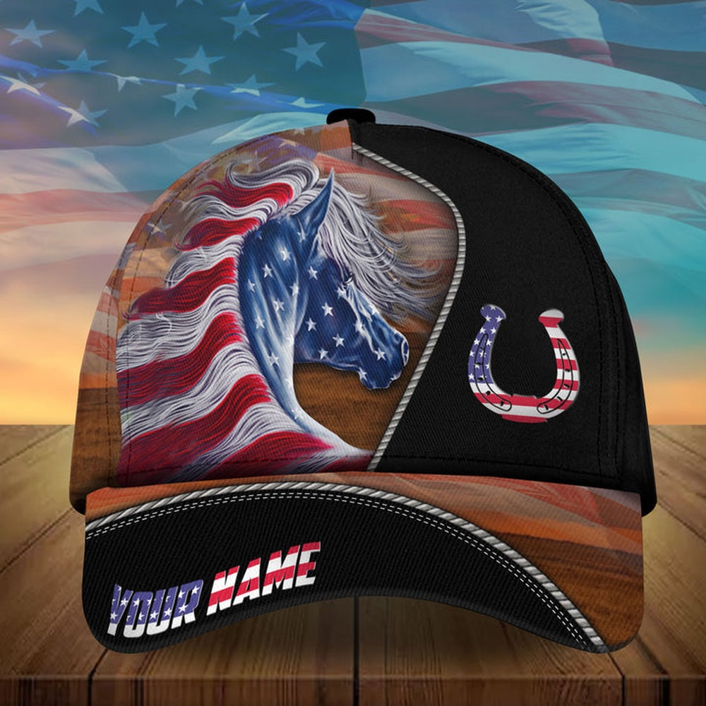 Personalized patriot US horse american flag cap, Farmer Cap, Cap For Farmers, Best Farm Hat, Farm Use Hat
