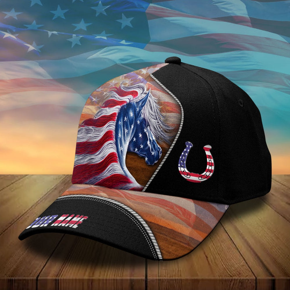 Personalized patriot US horse american flag cap, Farmer Cap, Cap For Farmers, Best Farm Hat, Farm Use Hat