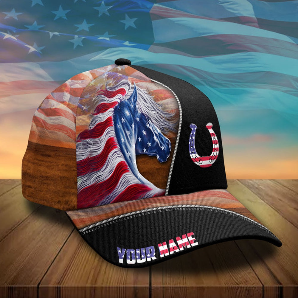 Personalized patriot US horse american flag cap, Farmer Cap, Cap For Farmers, Best Farm Hat, Farm Use Hat