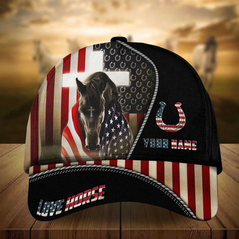 Personalized patriot horse cross american flag cap, Farmer Cap, Cap For Farmers, Best Farm Hat, Farm Use Hat