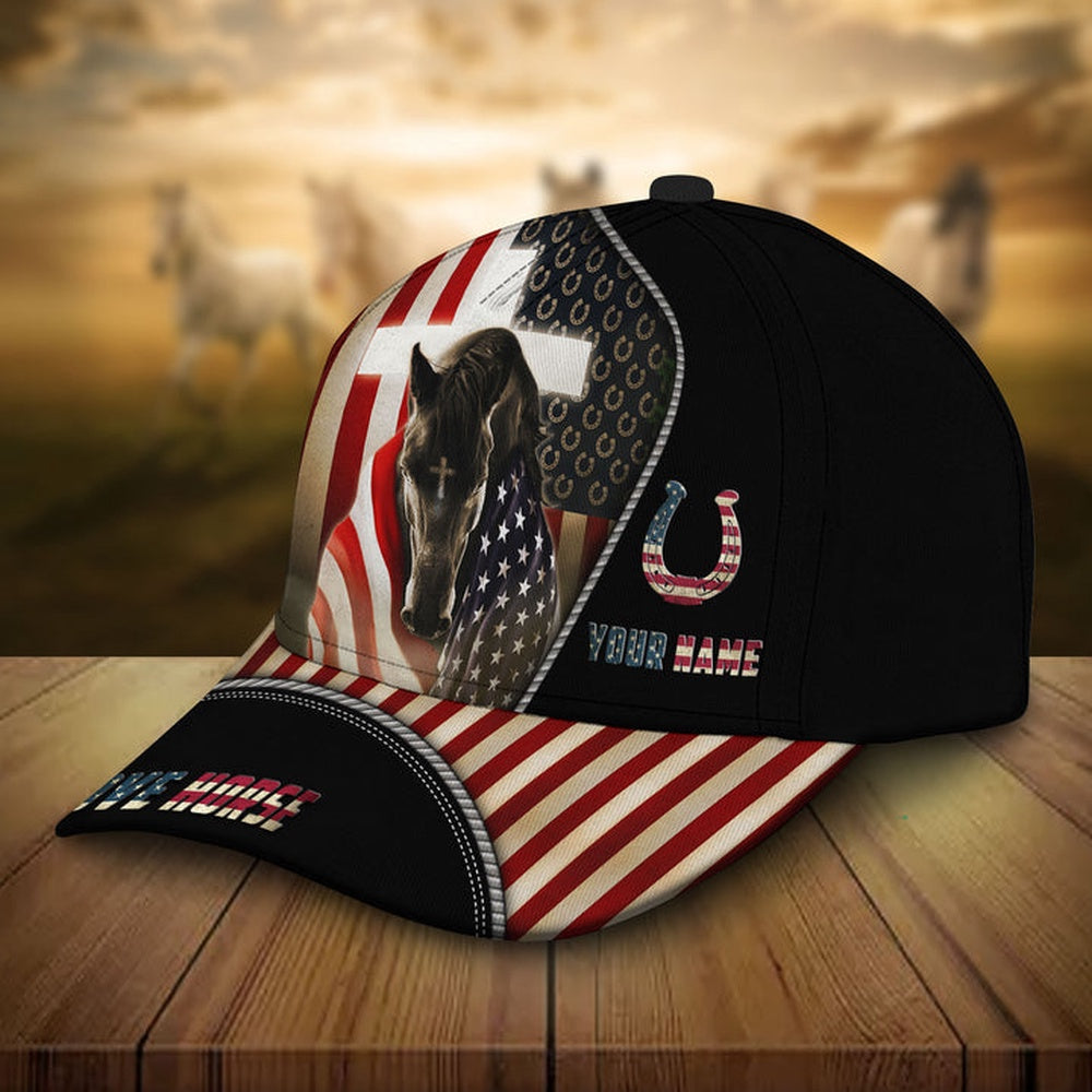 Personalized patriot horse cross american flag cap, Farmer Cap, Cap For Farmers, Best Farm Hat, Farm Use Hat