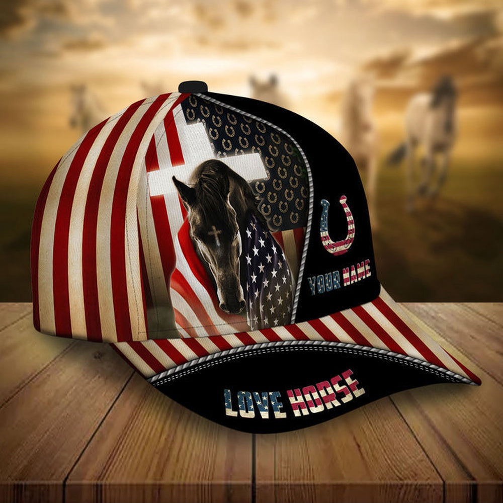 Personalized patriot horse cross american flag cap, Farmer Cap, Cap For Farmers, Best Farm Hat, Farm Use Hat
