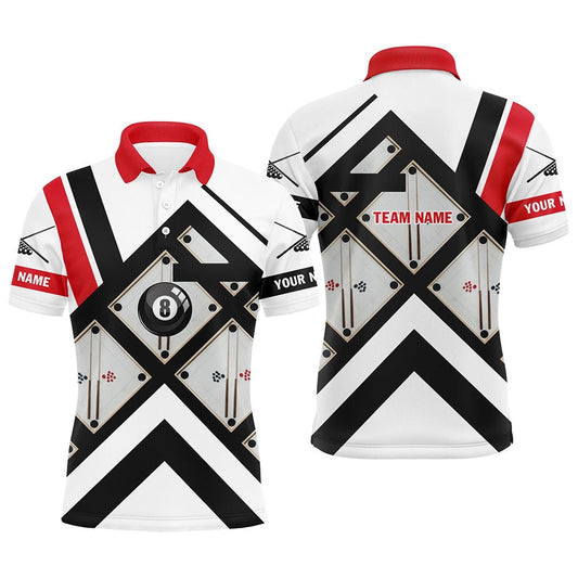Personnalized 8 Ball Funny Billiard Polo Shirts, Custom Billiard Shirts Design For Player, Billiard Team Polo Shirts