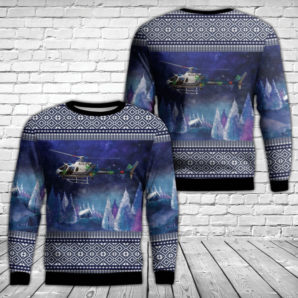 Phoenix, Arizona, Phoenix Police Department Eurocopter AS-350B-3 Ecureuil Christmas Sweater, Christmas Ugly Sweater, Sweater Xmas, Ugly Sweater