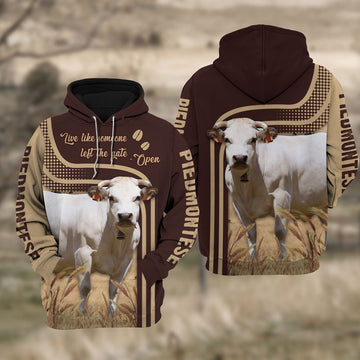 Piedmontese Cattle Live Like Some One Hoodie, Farmer Hoodie, Farm Themed Shirts, Farm Tee Shirts