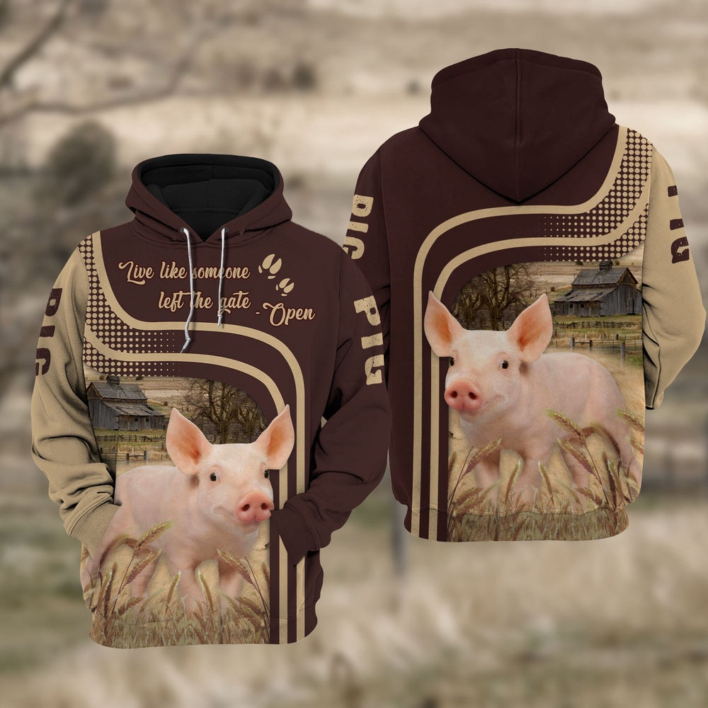 Pig Live Like Some One Hoodie, Farmer Hoodie, Farm Themed Shirts, Farm Tee Shirts