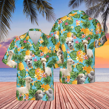 Pineapple Hawaiian Theme For ALPACA Lovers All 3D Printed Hawaiian shirt, Farm Hawaiian Shirt, Farmer Hawaii