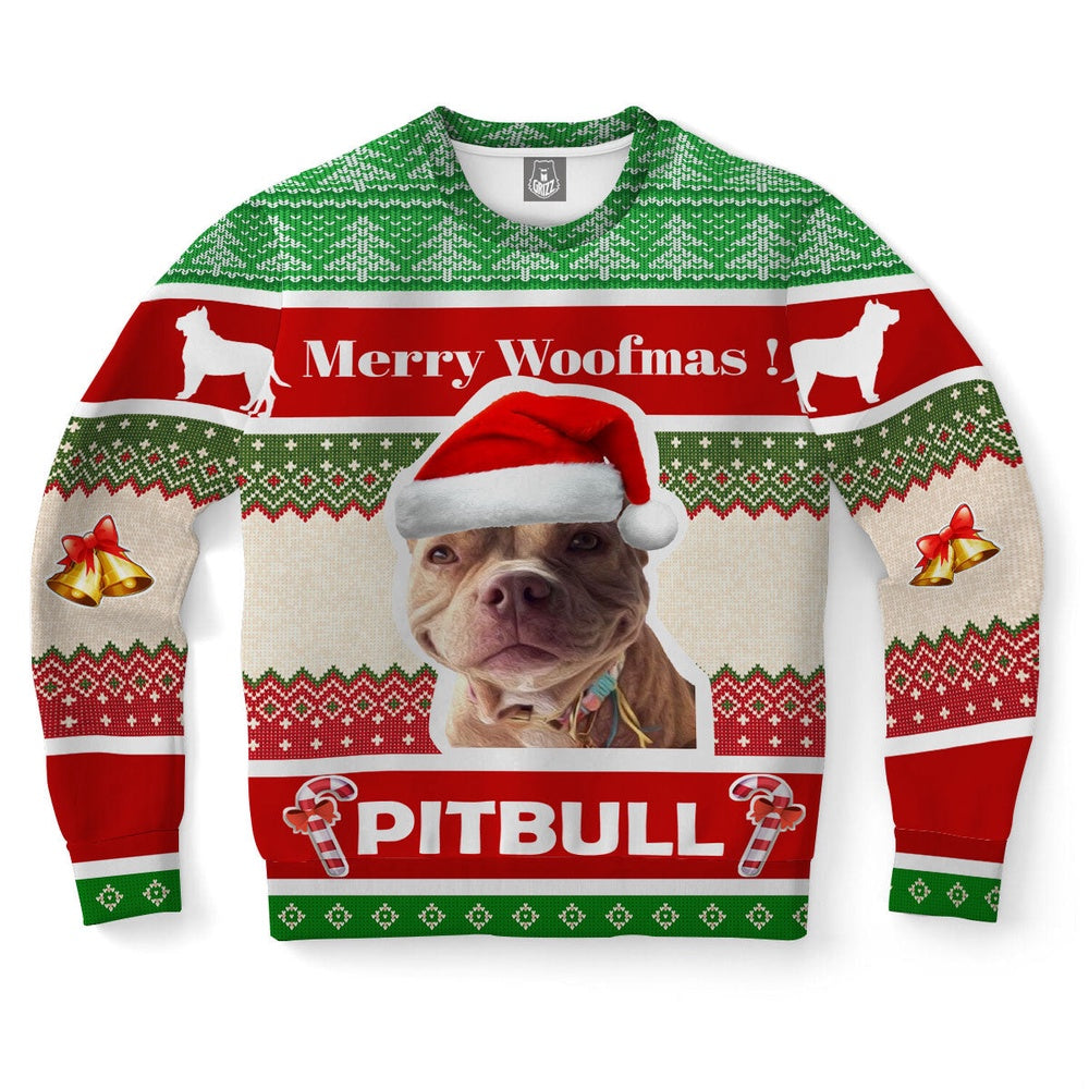 Pitbull Terrier Dog Ugly Christmas Sweater, Christmas Ugly Sweater, Sweater Xmas, Ugly Sweater
