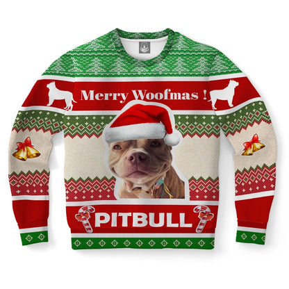 Pitbull Terrier Dog Ugly Christmas Sweater, Christmas Ugly Sweater, Sweater Xmas, Ugly Sweater