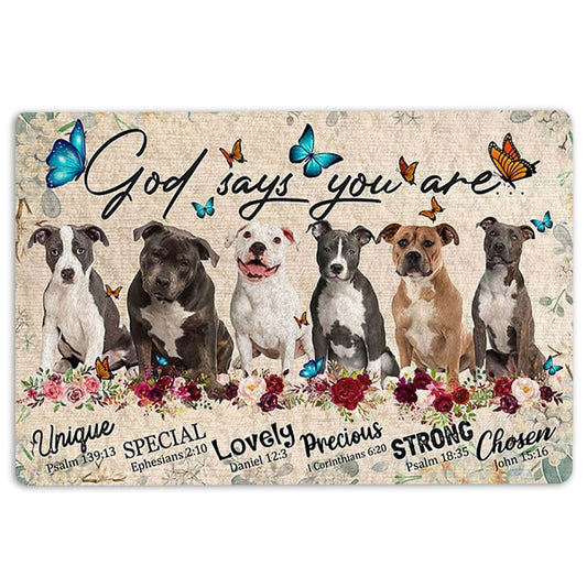 Pitbull Welcome Doormat, Pitbulls Dog God Says You Are Unique Gifts For Dog Lover Welcome Doormat, Pets Home Decor Door Mat
