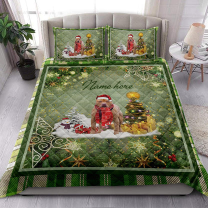 Pitbullmas Tree String Lights Bedding Set, Christmas Beddings, Xmas Bedding Sets