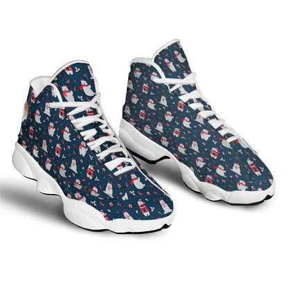 Polar Bear Christmas Print Pattern Basketball Shoes, Christmas Basketball Shoes, Christmas Shoes