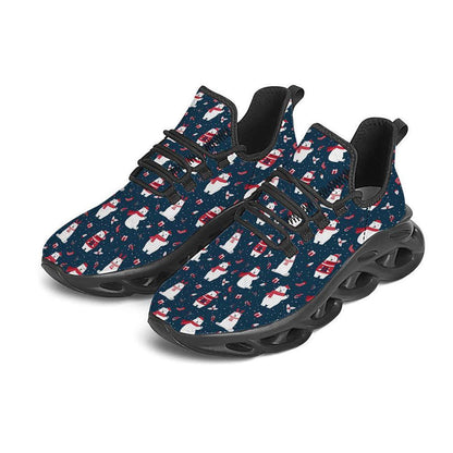 Polar Bear Christmas Print Pattern Black Max Soul Shoes, Christmas Sneakers, Christmas Shoes, Christmas Clunky Sneaker