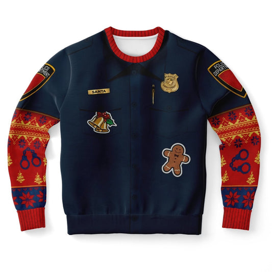 Police Uniform Ugly Christmas Sweater, Christmas Ugly Sweater, Sweater Xmas, Ugly Sweater