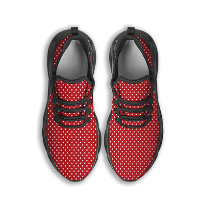 Polka Dot Christmas Print Pattern Black Max Soul Shoes, Christmas Sneakers, Christmas Shoes, Christmas Clunky Sneaker