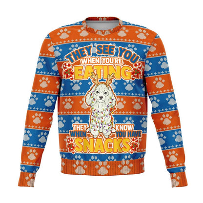 Poodle They Know When You Have Snacks Christmas Ugly Sweater, Christmas Ugly Sweater, Sweater Xmas, Ugly Sweater