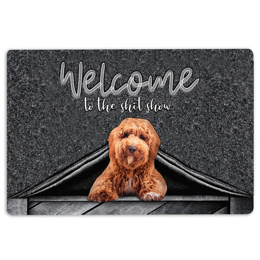 Poodle Welcome Doormat, Poodle Dog Welcome to The Shitshow Gifts For Dog Lovers Welcome Doormat, Pets Home Decor Door Mat