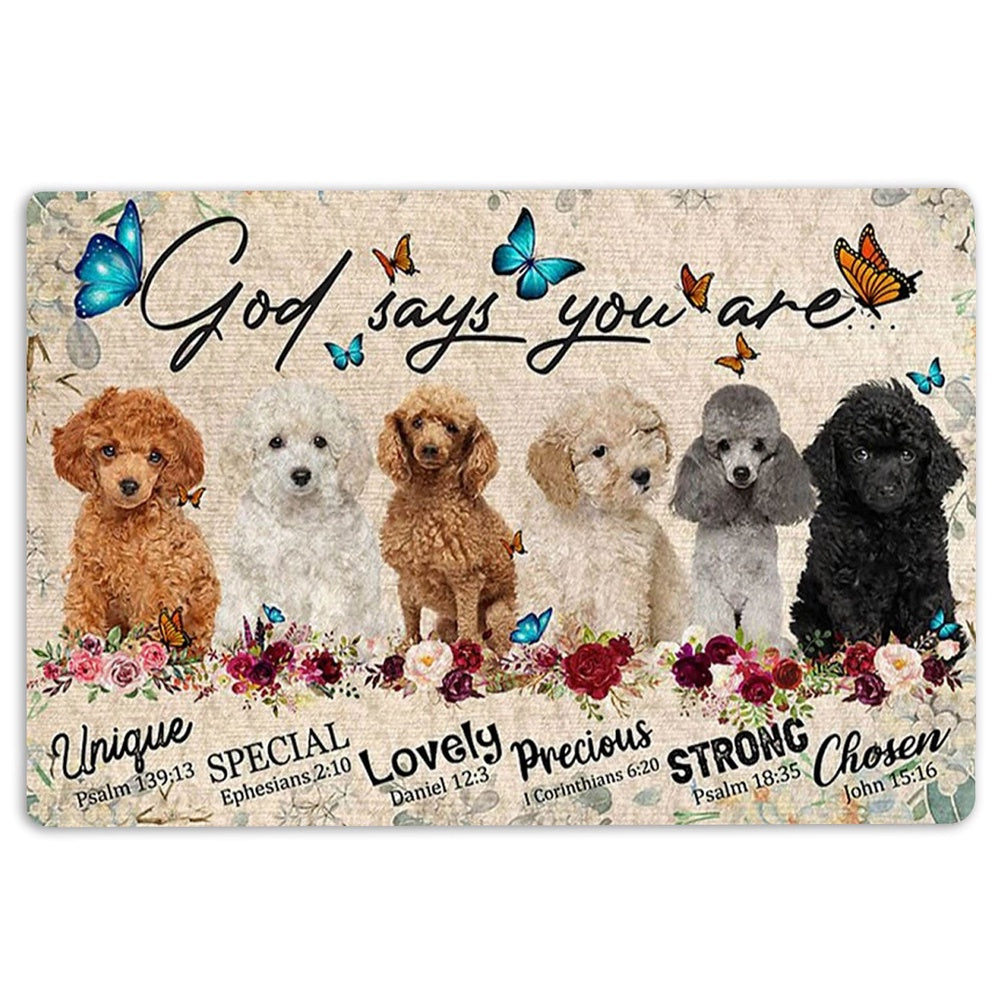 Poodle Welcome Doormat, Poodles Dog God Says You Are Unique Gifts For Dog Lover Welcome Doormat, Pets Home Decor Door Mat