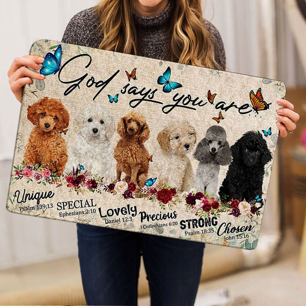 Poodle Welcome Doormat, Poodles Dog God Says You Are Unique Gifts For Dog Lover Welcome Doormat, Pets Home Decor Door Mat