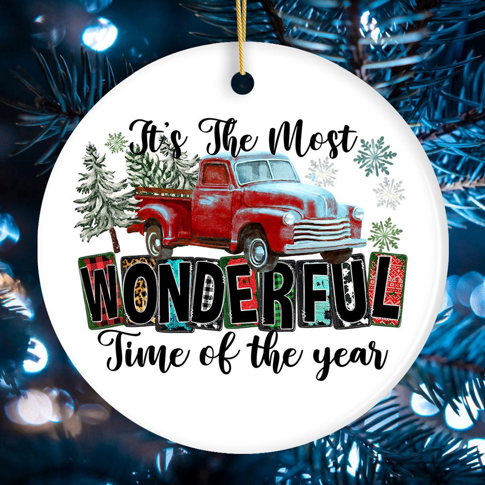 Premium Quality Festive Cheer and Merriment Ceramic Christmas Ornament, Christmas Ornament