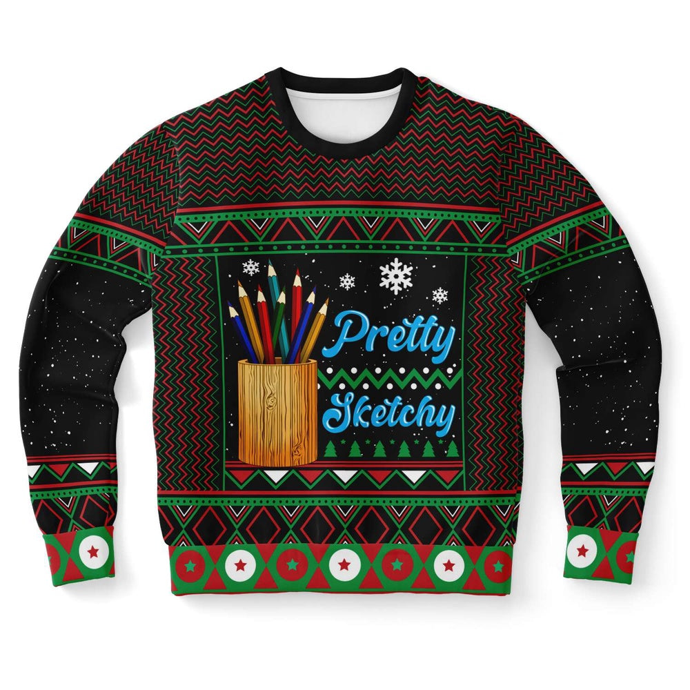Pretty Sketchy Artist Ugly Christmas Sweater, Christmas Ugly Sweater, Sweater Xmas, Ugly Sweater
