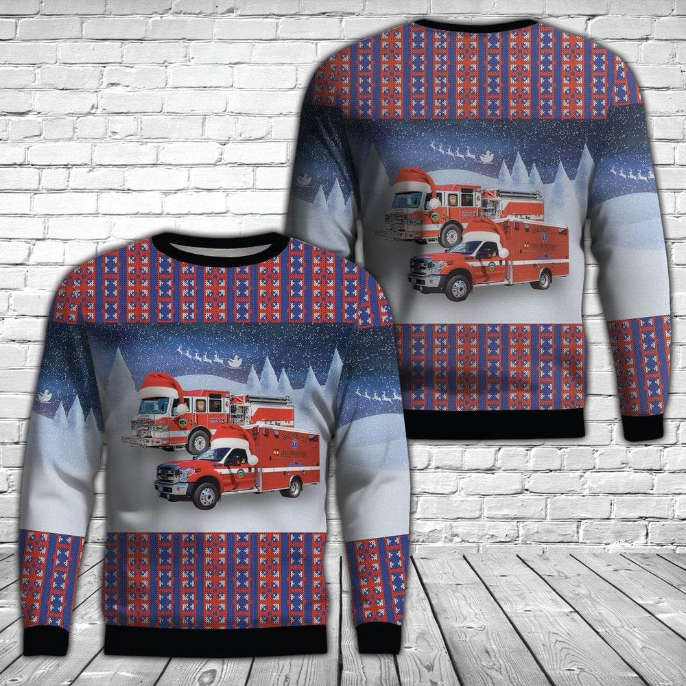 Princeton, Massachusetts, Princeton Fire Department Christmas AOP Ugly Sweater, Christmas Ugly Sweater, Sweater Xmas, Ugly Sweater