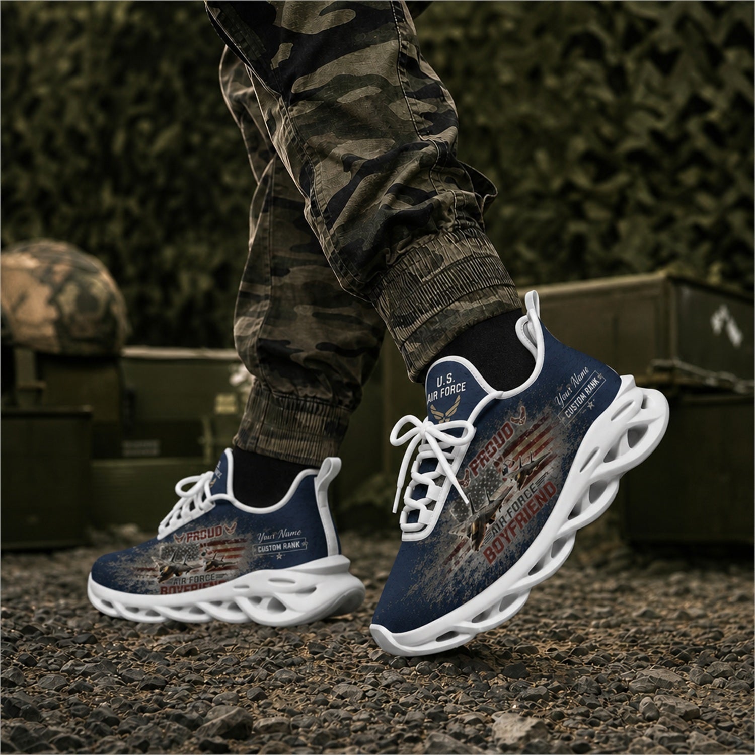 Custom Name Proud Army Boyfriend Max Soul Shoes, Veteran Sneaker