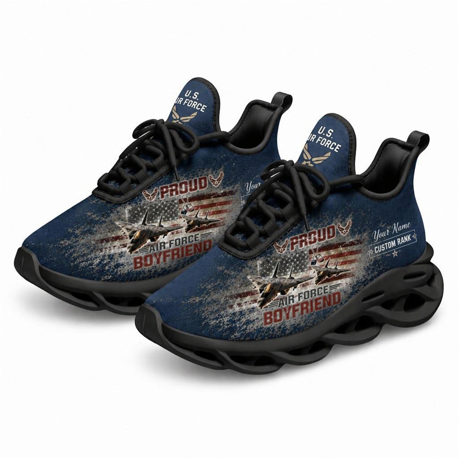 Custom Name Proud Army Boyfriend Max Soul Shoes, Veteran Sneaker