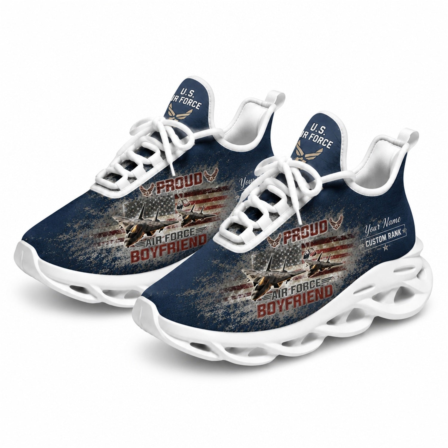 Custom Name Proud Army Boyfriend Max Soul Shoes, Veteran Sneaker