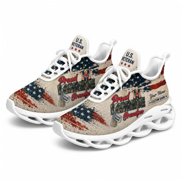 Custom Name Proud Veteran America Max Soul Shoes, Veteran Sneaker