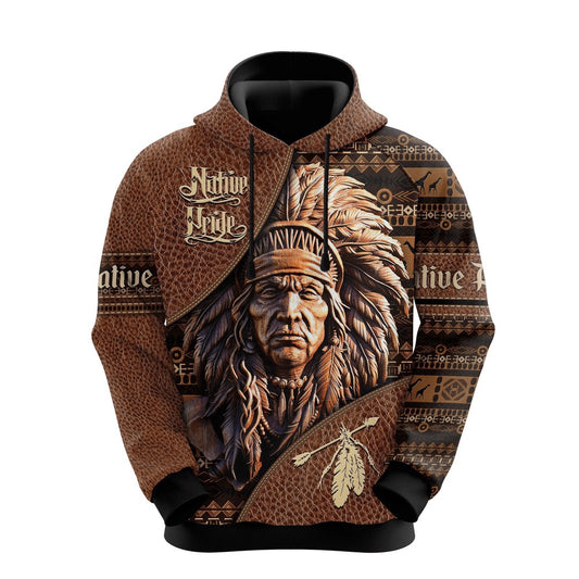 Pround Native American All Over Printed Hoodie, Native American Hoodie, 3D Native American Hoodie