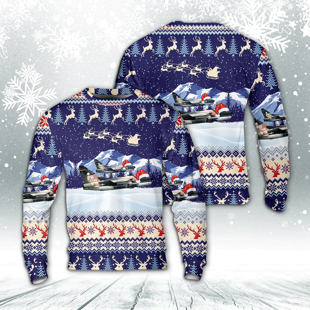 Puerto Rico Air National Guard A-7D Corsair II 198th Tactical Fighter Squadron Christmas Sweater, Christmas Ugly Sweater, Sweater Xmas, Ugly Sweater