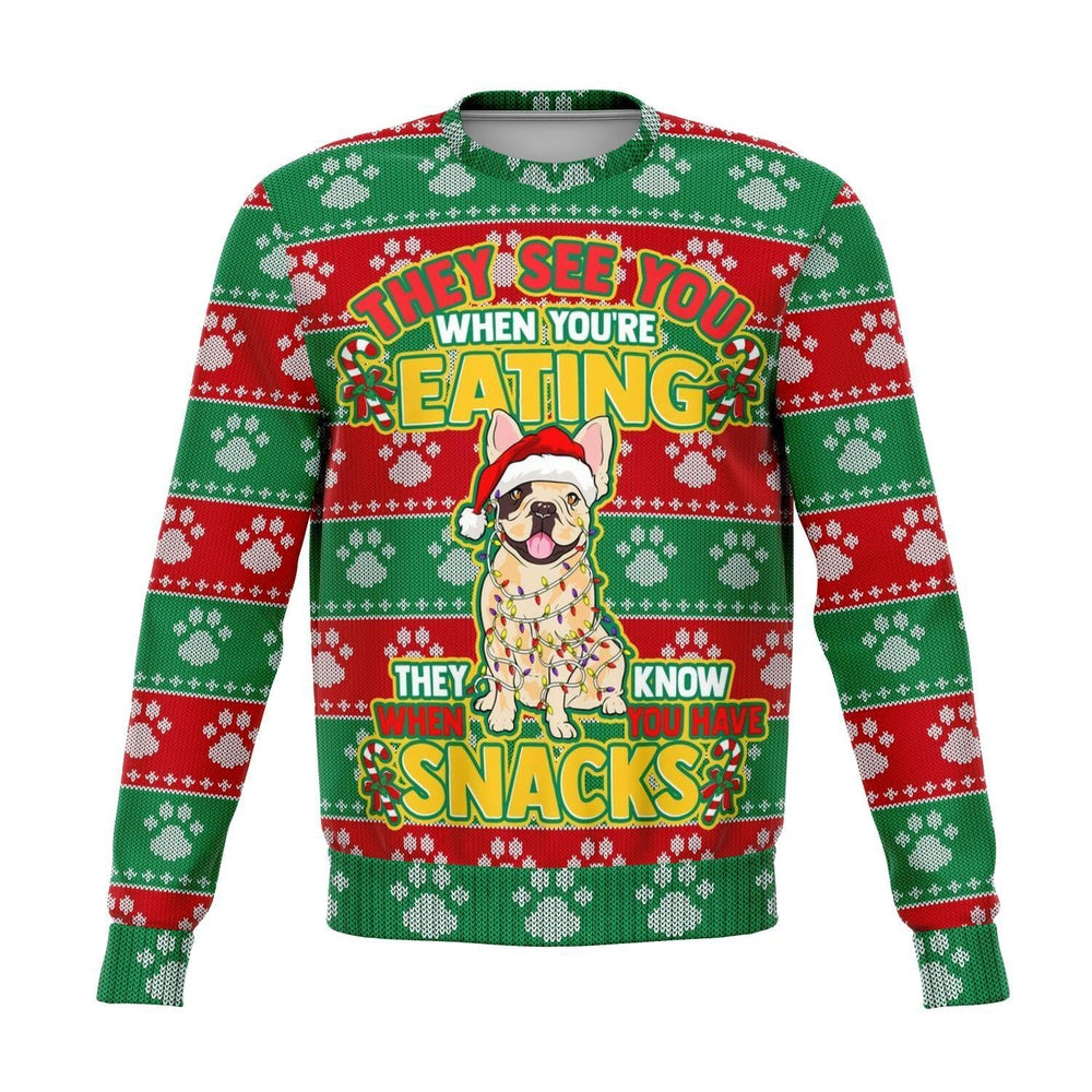 Pug They Know When You Have Snacks Christmas Ugly Sweater, Christmas Ugly Sweater, Sweater Xmas, Ugly Sweater