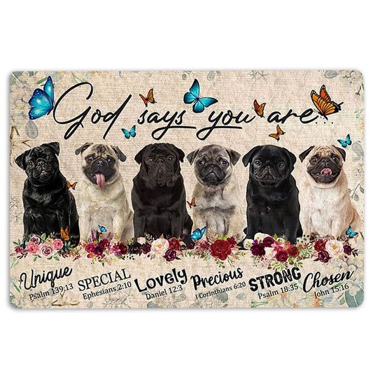 Pug Welcome Doormat, Pugs Dog God Says You Are Unique Gifts For Dog Lover Welcome Doormat, Pets Home Decor Door Mat