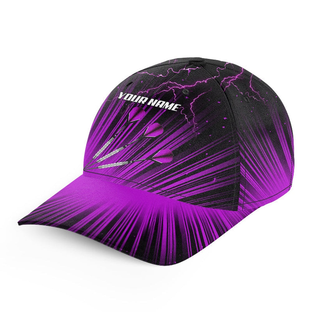 Purple Dart Arrow Lightning Custom 3D Printed Darts Baseball Caps, Personalized Darts Hat, Darts Team Cap Hats