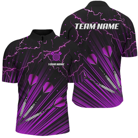 Purplee Dart Arrow Lightning Custom Darts Jersey, Jerseys Shirts For Men, Darts Jerseys Unifor, Darts Team Jersey Shirt
