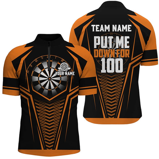 Put Me Down For 100 Orange Men Darts Jerseys Shirts Custom Funny Dart Team Jersey, Darts Team Jersey Shirt