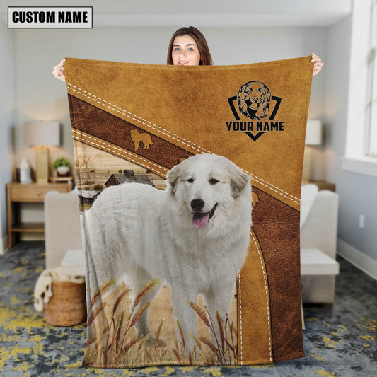 Pyrenees Dog Custom Name Blanket Collection, Farm Blanket, Farm Animal Blanket
