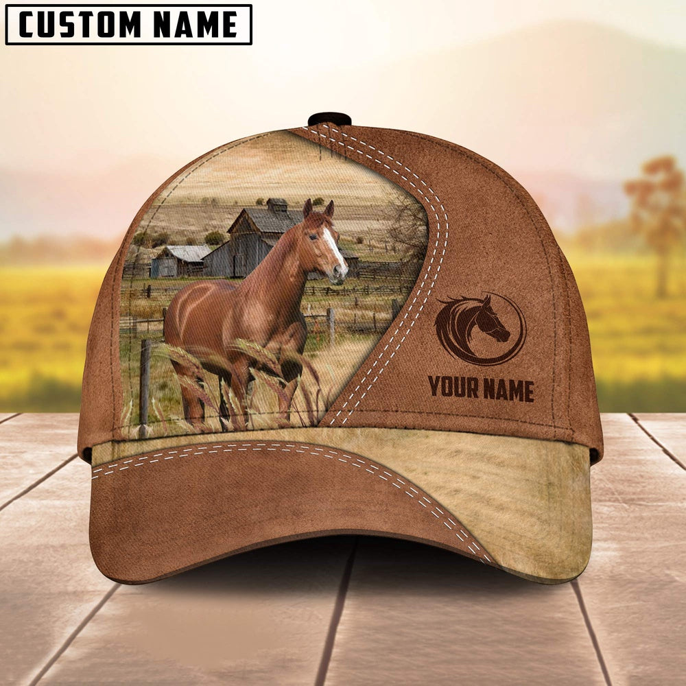 Quarter Horses Customized Name Brown Cap, Farmer Cap, Cap For Farmers, Best Farm Hat, Farm Use Hat