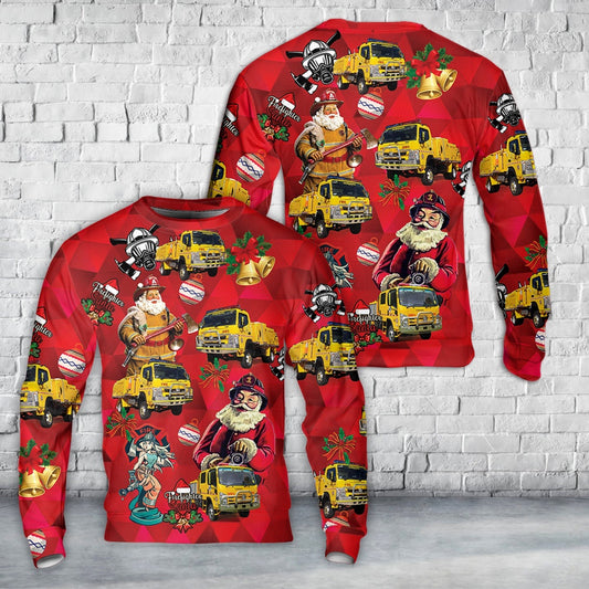 Queensland Rural Fire Service Fleet Christmas Long Sleeve Shirt, Christmas Ugly Sweater, Sweater Xmas, Ugly Sweater
