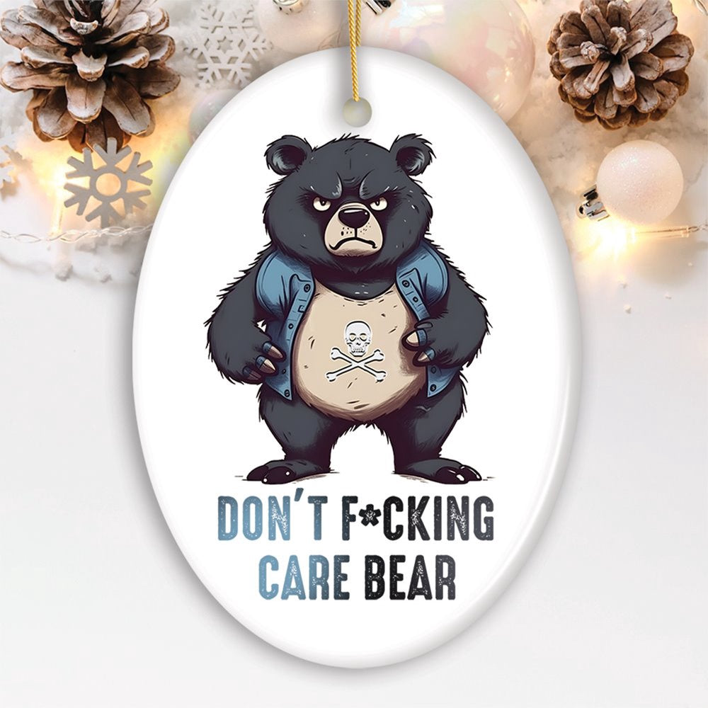 Quirky Care Bear Ceramic Ornament, Cute and Funny Christmas Gift, Christmas Ornament