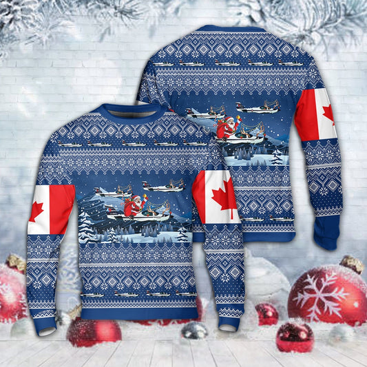 RCAF Grob G120A Christmas AOP Sweater, Christmas Ugly Sweater, Sweater Xmas, Ugly Sweater