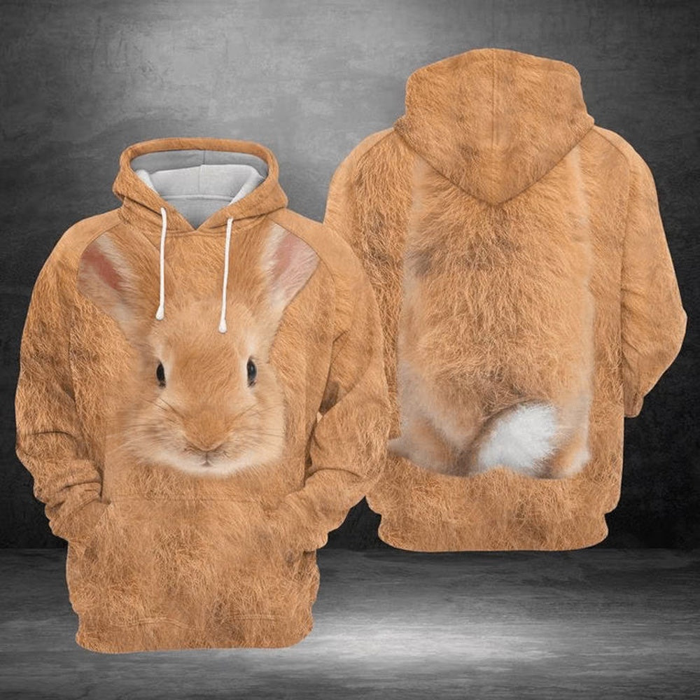 Rabbit All Over Printed Hoodie, Farmer Hoodie, Farm Themed Shirts, Farm Tee Shirts